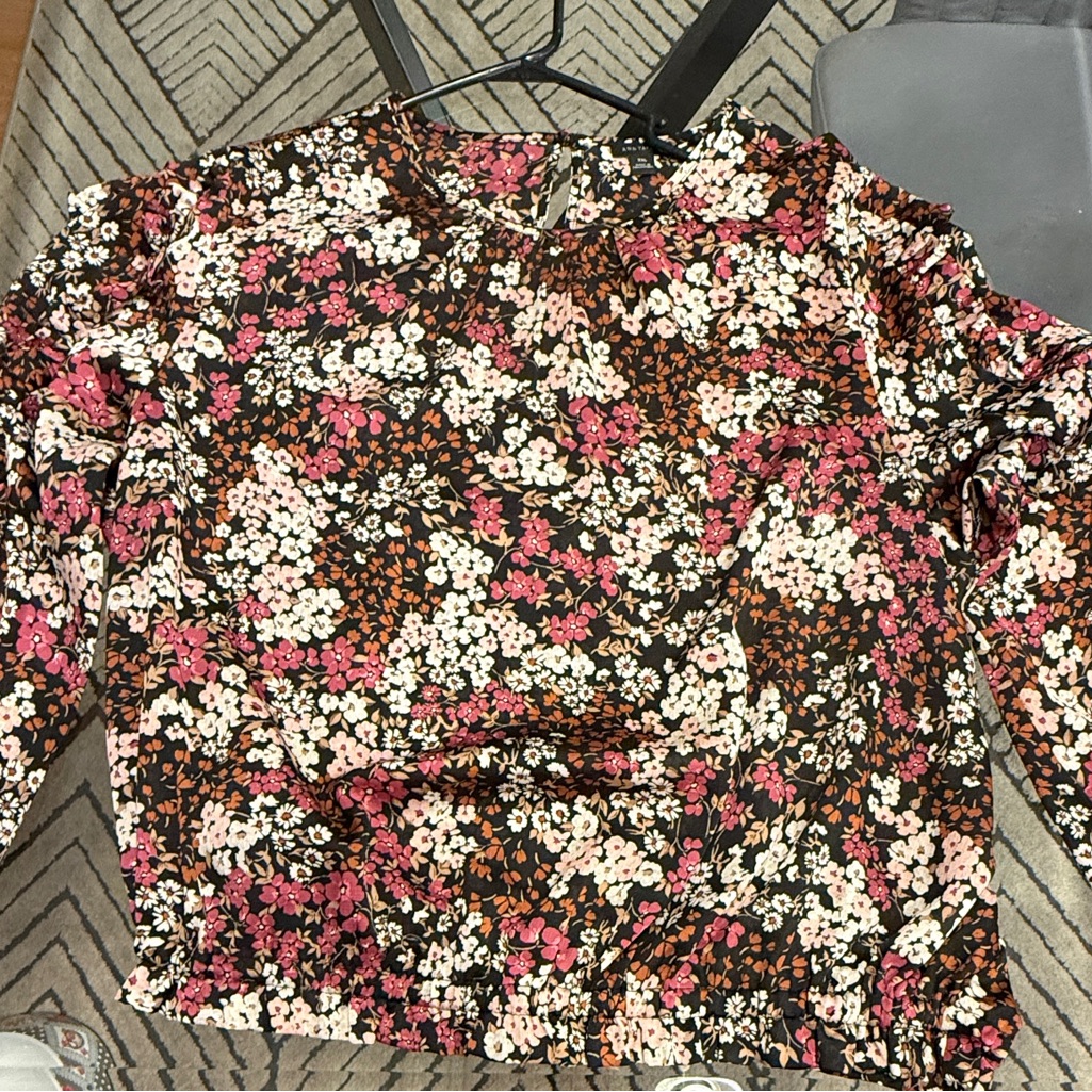 Ann Taylor Floral Blouse - Pink And Black